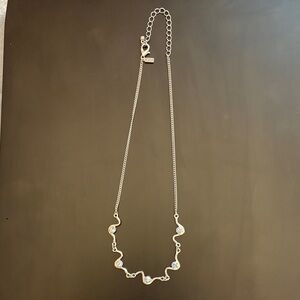 Lola Rose Elegant Silvertone Necklace with Blue Accents